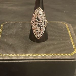 Sterling silver floral design ring